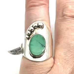 Sterling .975 Southwest Turquoise Ring Sz. 5.5